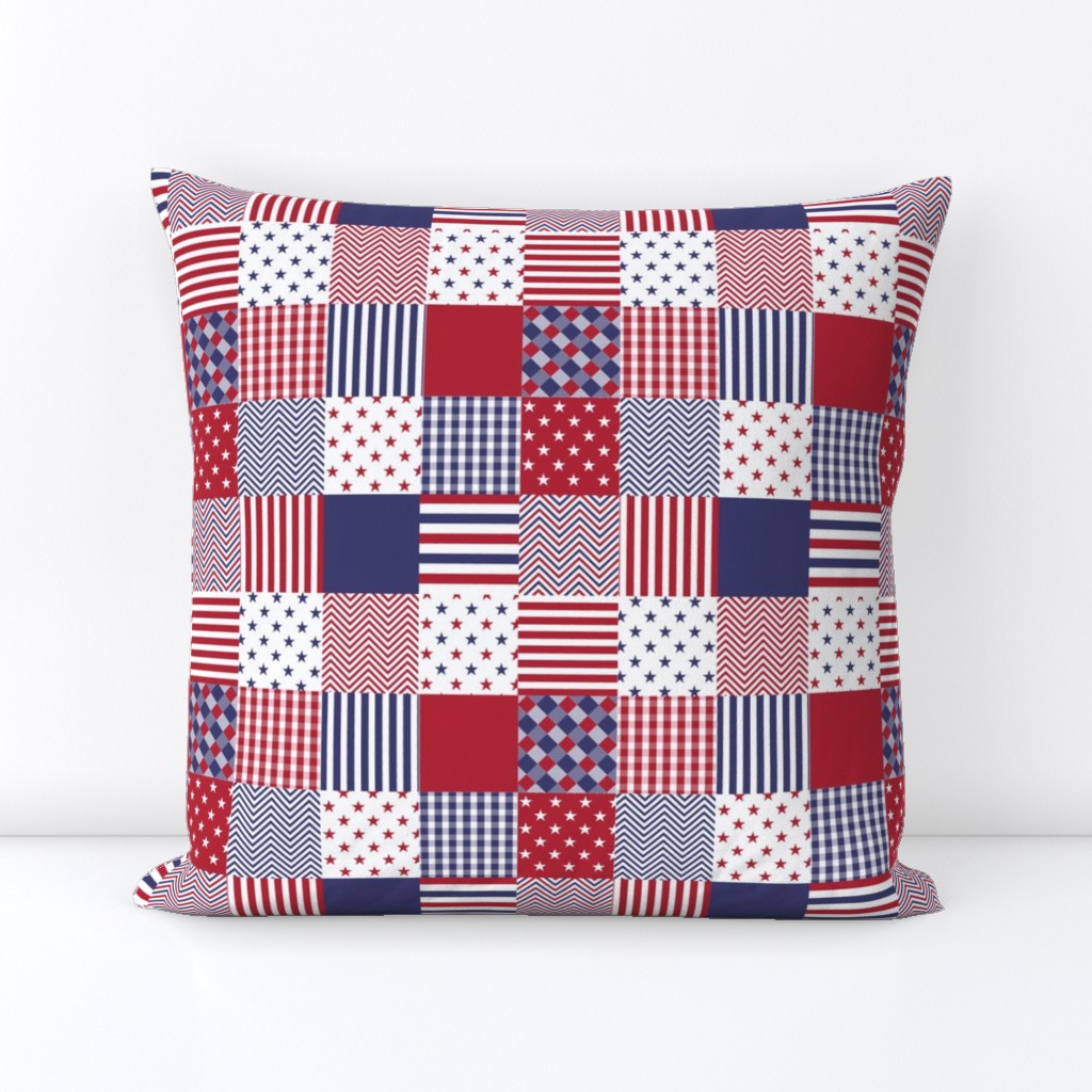 USA Mini Flag Patchwork Quilt Squares