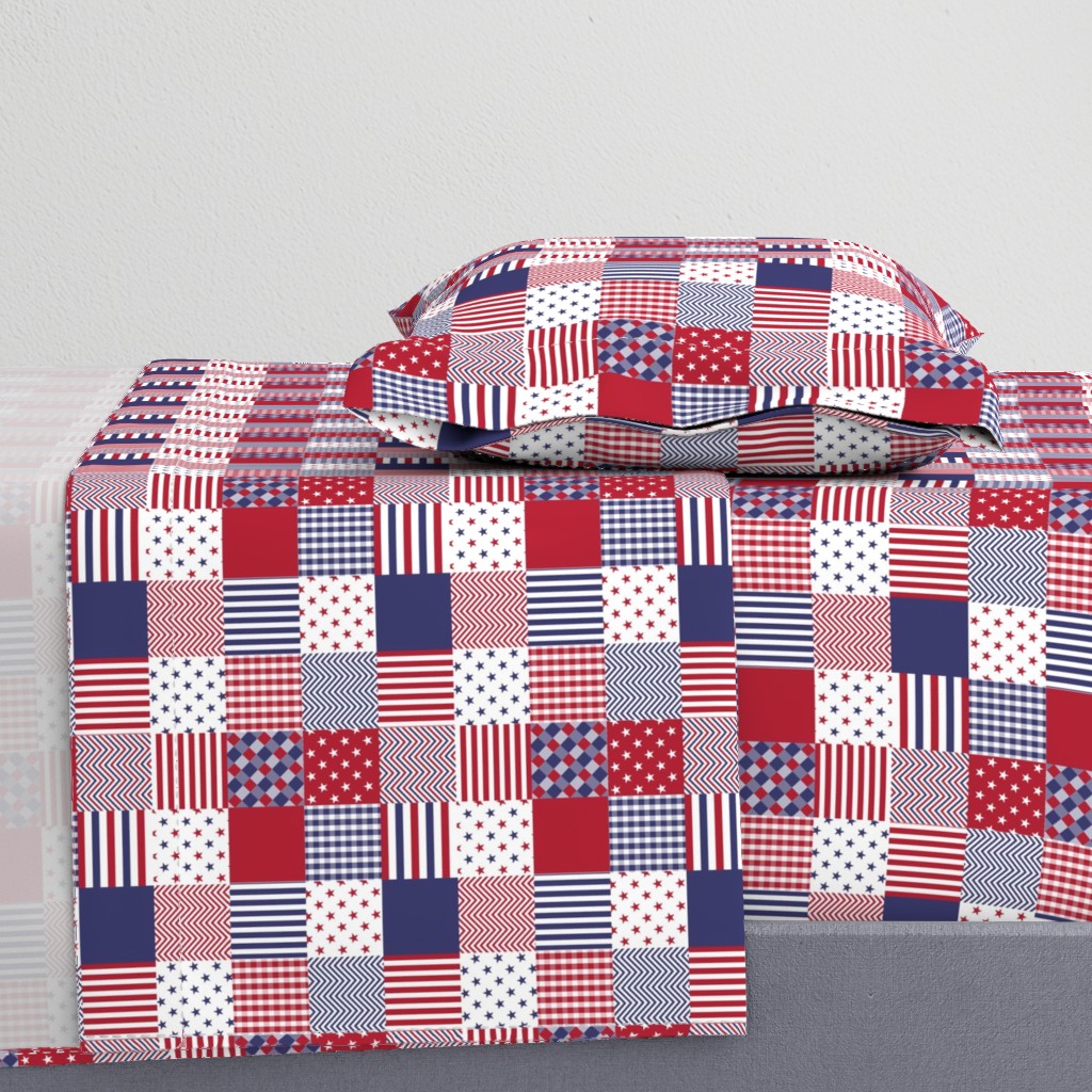USA Mini Flag Patchwork Quilt Squares