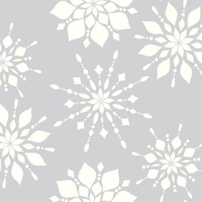 Elegant Snowflakes Silver and White