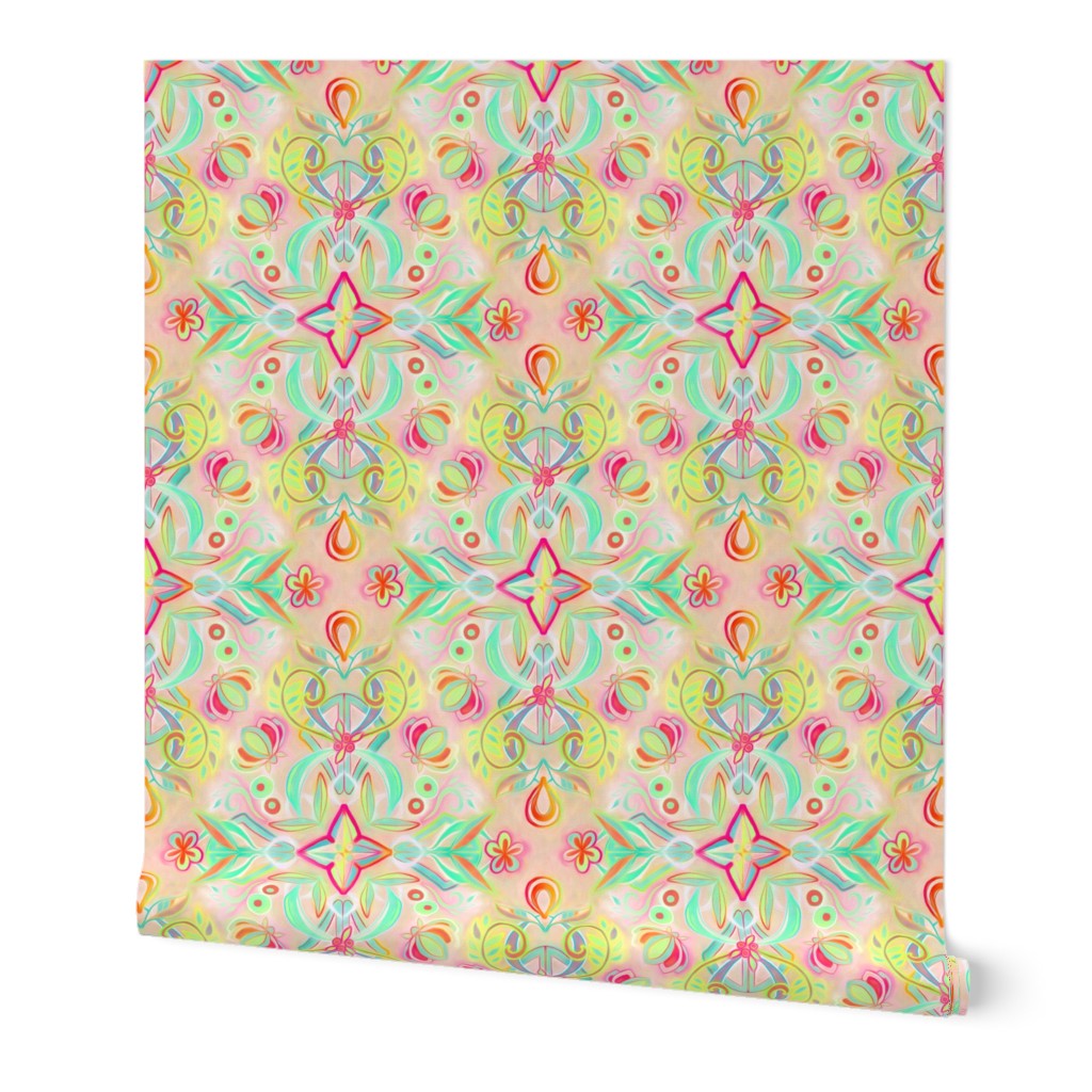 Soft Neon Pastel Boho Pattern