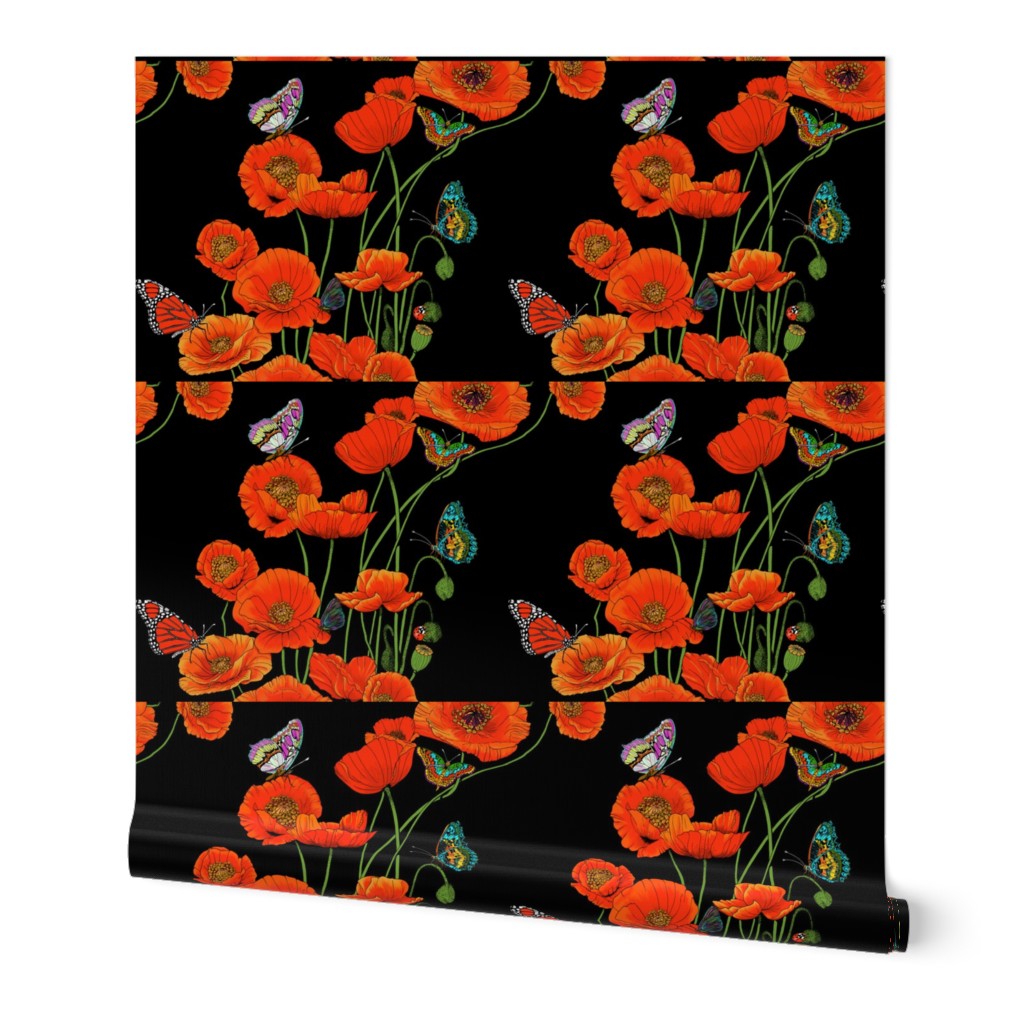 ORANGE_Poppies_on_Black