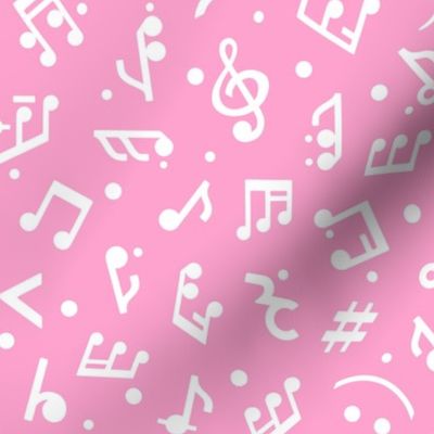 "Music Notes on Pink BG" small scale.