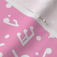"Music Notes on Pink BG" small scale.