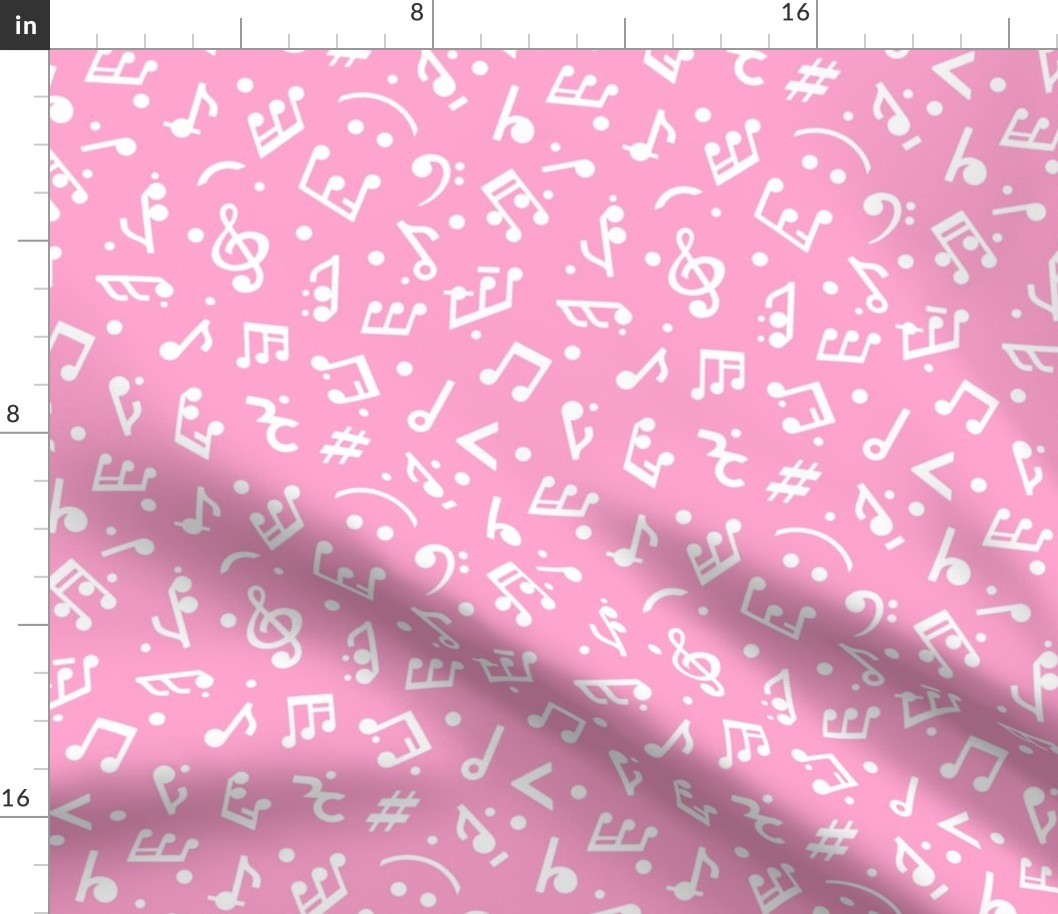 "Music Notes on Pink BG" small scale.