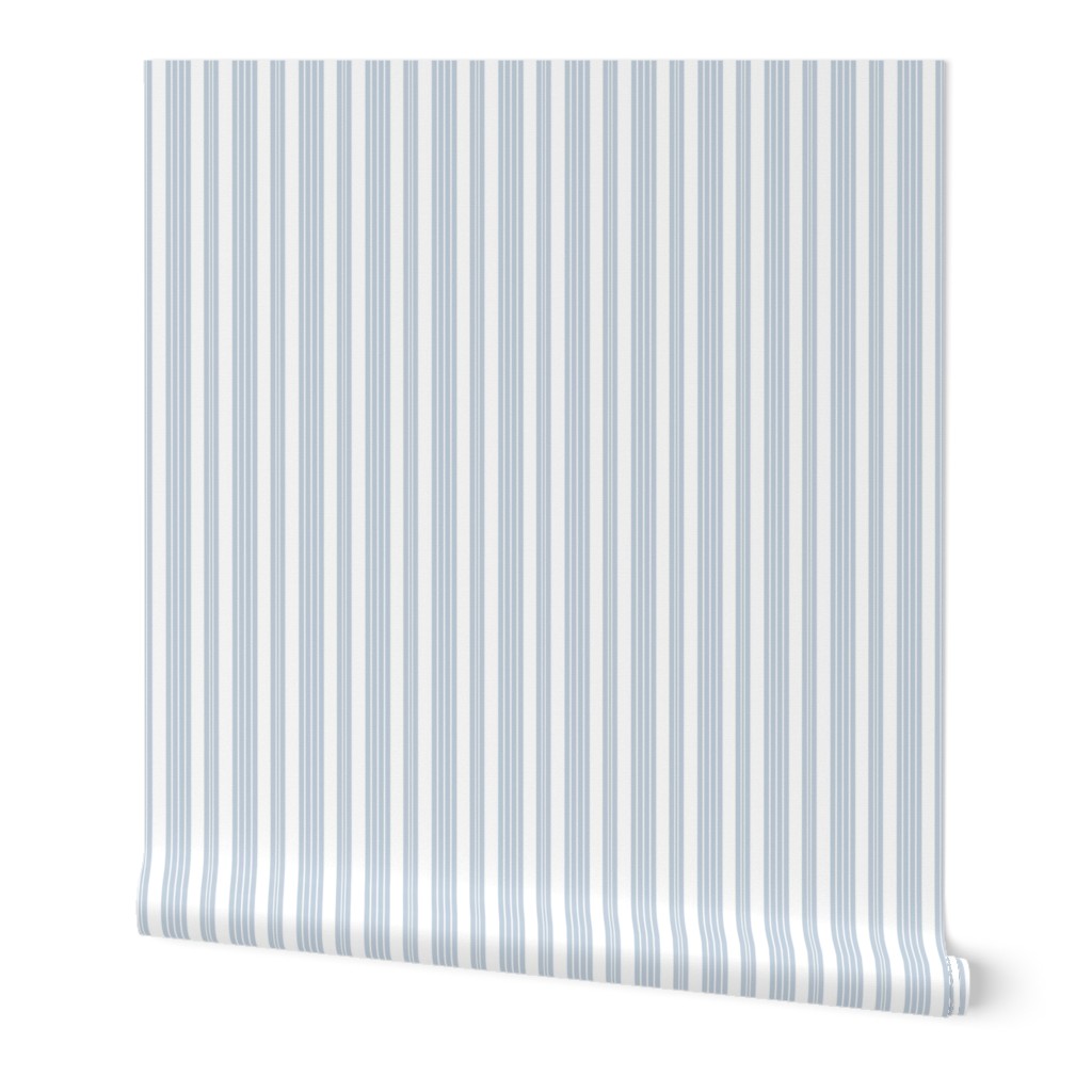 French Ticking ~ White and Versailles Fog 