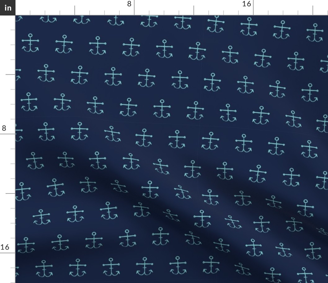 Anchors - Turquoise Indigo