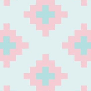 Southwestern Sun Elements in Pastel Pink and Aqua