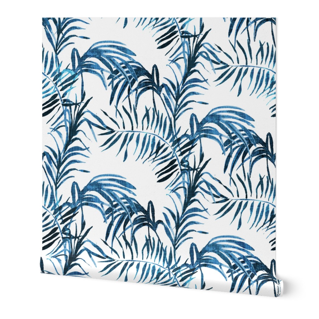 Tropical Palm (indigo linen)