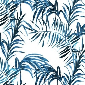 Tropical Palm (indigo linen)