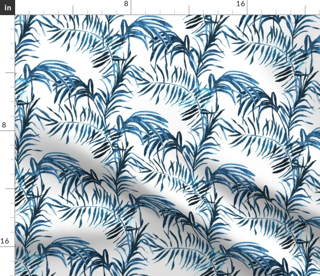 Tropical Palm (indigo linen)