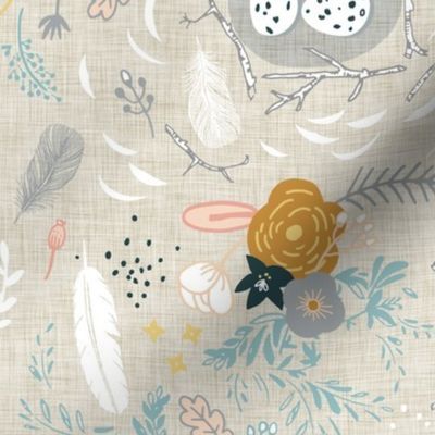 Feathers + Flowers (fawn)