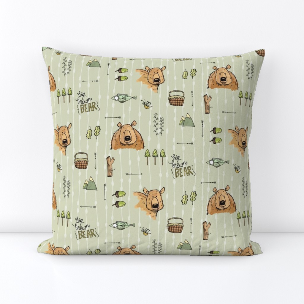 Bears and Things, grey/green