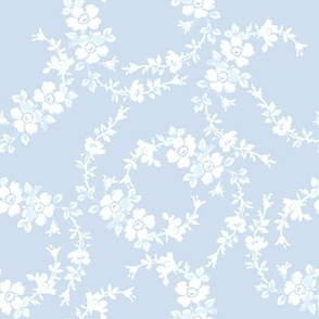 Lilla Wildflowers in white on pale blueberry
