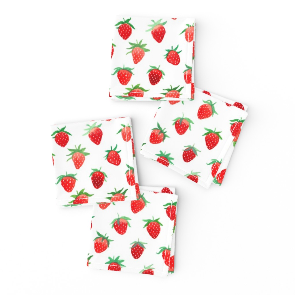 Strawberries on White