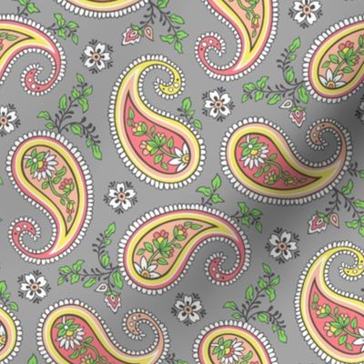 Sweet Paisley on Grey