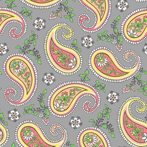 Sweet Paisley on Grey