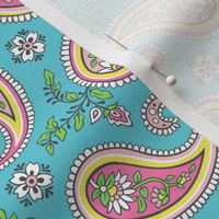 Sweet Paisley on Aqua