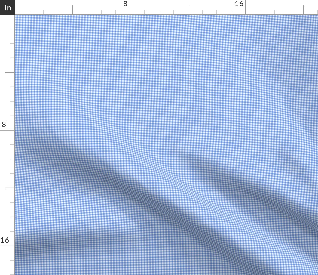 Gingham Medium Cornflower Blue And White