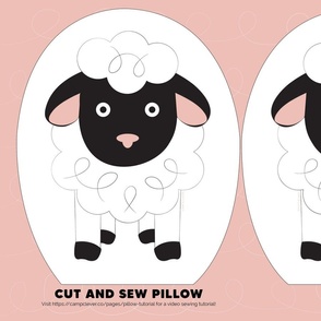 lamb cut and sew fat quarter pillow