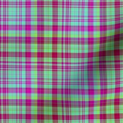 HOT GREEN AND RED FUSHIA CHERRY PLAID 1