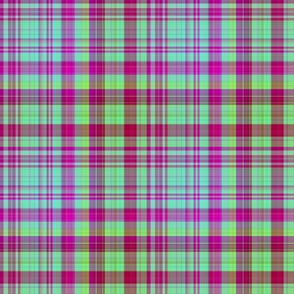 HOT GREEN AND RED FUSHIA CHERRY PLAID 1