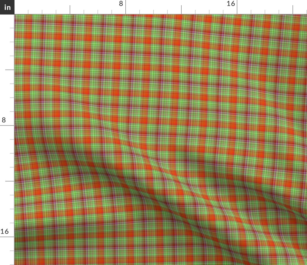 HOT GREEN AND RED FUSHIA CHERRY Plaid the orangery side