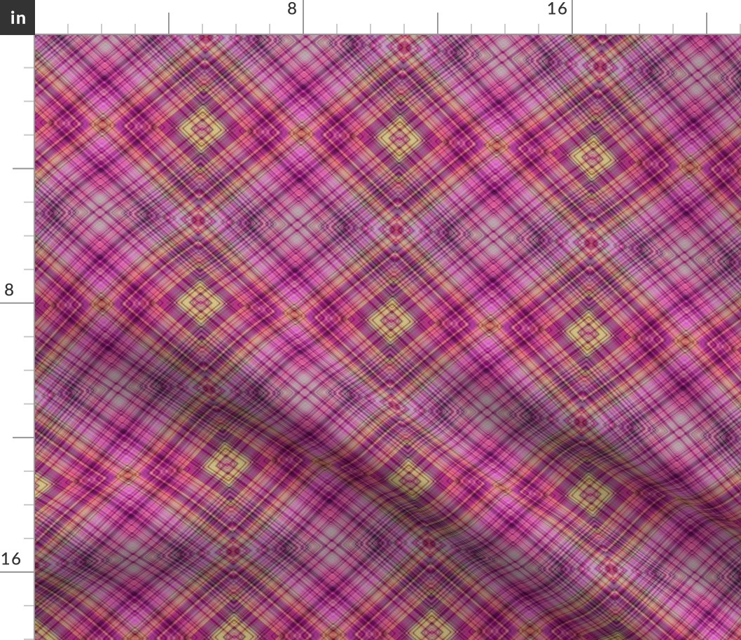 FRUIT SALADE HARMONY diagonal PLAID TARTAN 3