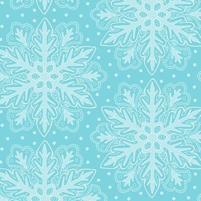Large Snowflake Pattern on blue