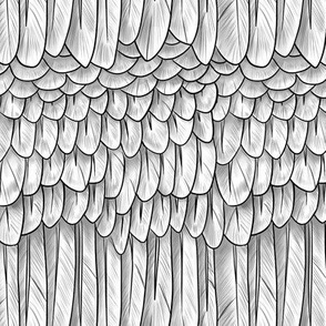White Shaded Feather Mantle