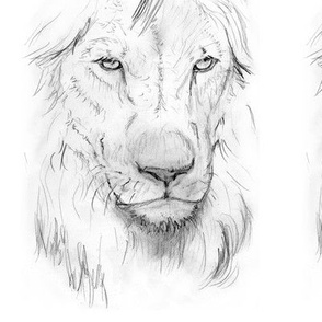 Customized lion portrait black andwhite