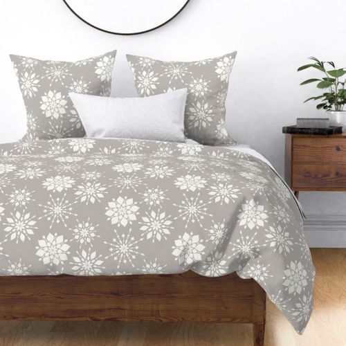 Elegant Snowflakes Warm Gray