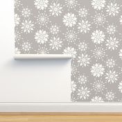 Elegant Snowflakes Warm Gray