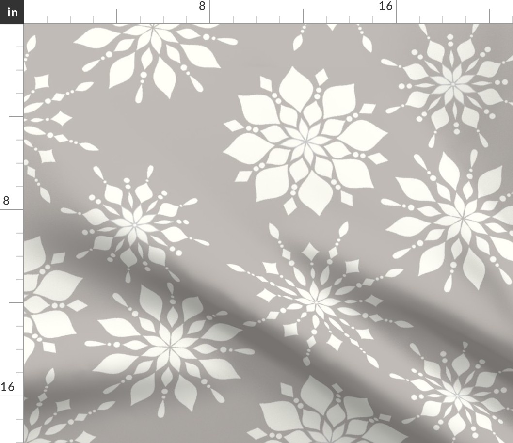 Elegant Snowflakes Warm Gray