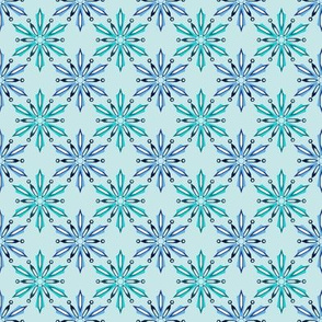 Crystal Snowflakes Icy Blues