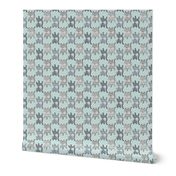 Gray Cats Retro on Pale Blue