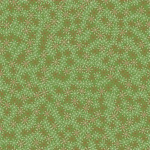 Atomic Snowflakes- Olive Green