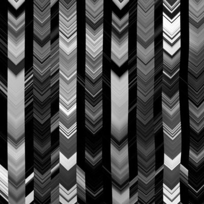 CRAZY CHEVRONS ARROWS BLACK AND WHITE CHARCOAL SNOW