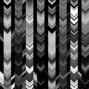 CRAZY CHEVRONS ARROWS BLACK AND WHITE CHARCOAL SNOW