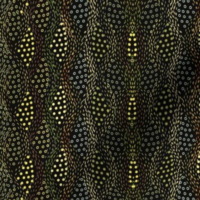 Snakeskin, golden dots on dark background