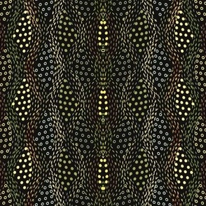 Snakeskin, golden dots on dark background