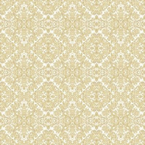 Baroque texture - golden laced ornament on white background 