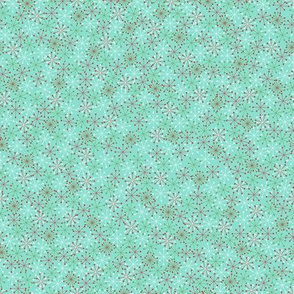 Atomic Snowflakes on Turquoise