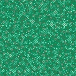 Atomic Snowflakes on Green