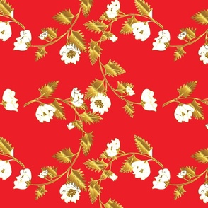 Red and Gold Chinoiserie Vines Large