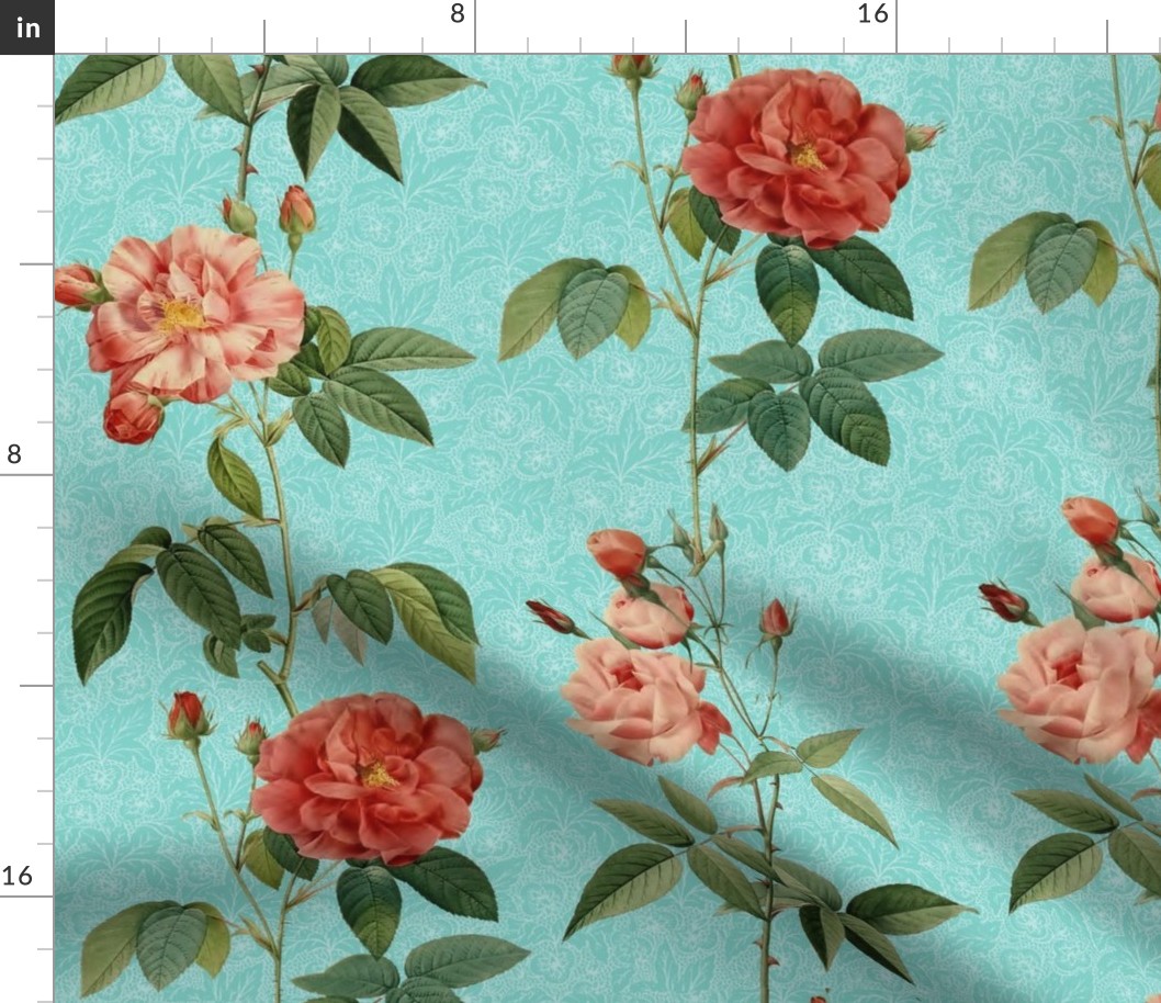 Antique_Roses_vertical_rows_on_Blue