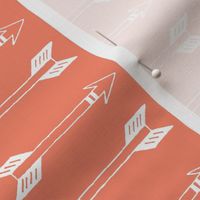 Coral Background White Arrows