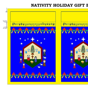 Nativity Holiday Gift Bag - yellow/royal blue