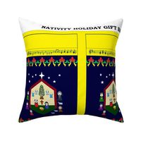 Nativity Holiday Gift Bag - yellow/navy