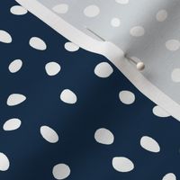 dalmatian dots white on navy blue