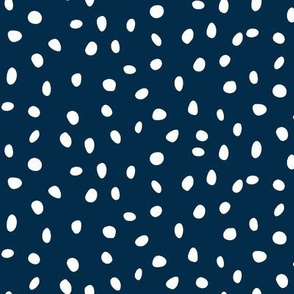 dalmatian dots white on navy blue